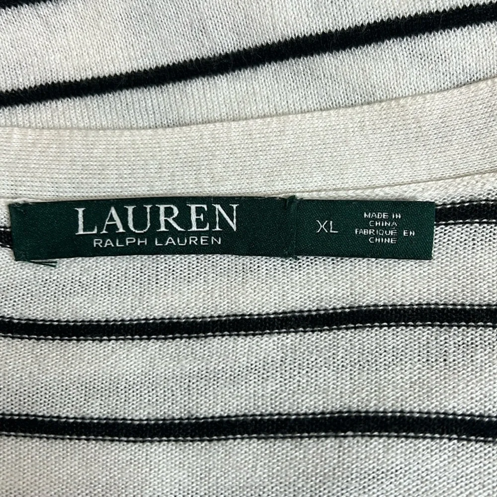 Lauren Ralph Lauren Striped Cardigan XL with LLR Embossed Buttons - Picture 5 of 5